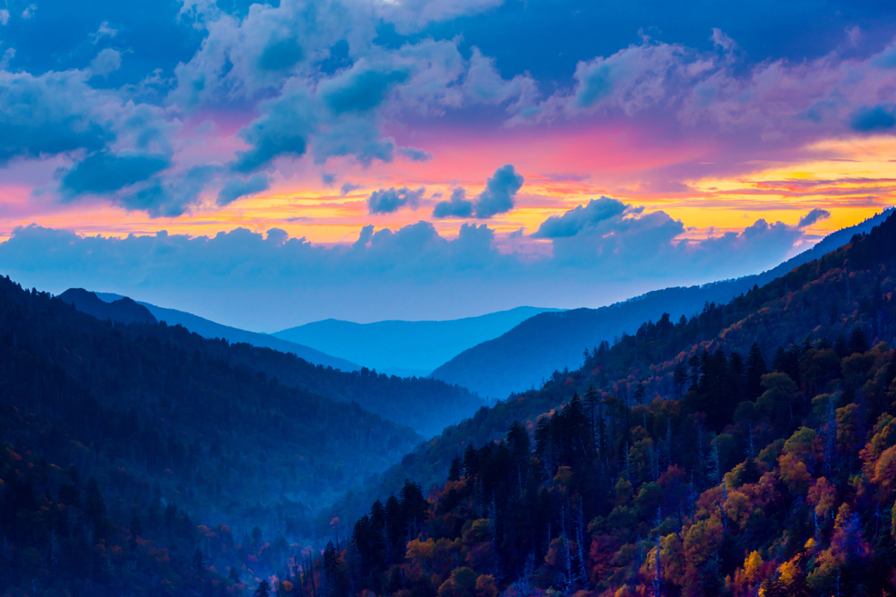 great smoky mountains national park at sunset, Maggie Valley Rentals,Vacation Rentals Maggie Valley NC